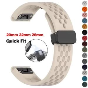 20mm 22mm 26mm Silicone Strap For Garmin Fenix 8 43mm 47mm 51mm Magnetic Band For Garmin Enduro 3 2 for Instinct 2X /Tactix7