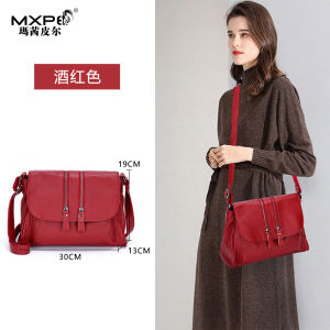 Casual Large Capacity Top Layer Cowhide Leather Crossbody Bag Fashionable Single Shoulder Mom Bag for Middle-Aged And Elderly