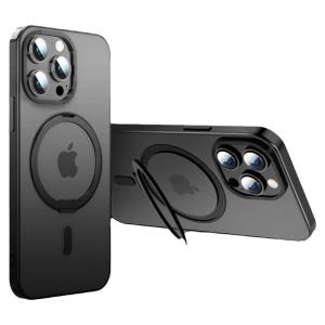 LINGKEN | Magnetic Absorption Frosted Full Cover Protection Case For iPhone 15 Pro Max New Style Apple 14 Pro Transparent Shockproof Wireless Charging Compatible