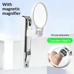 Magnifying Glass Nail Clipper Large Splash Proof Nail Trimmer for Seniors Adults Thick Hard Nails Household Use