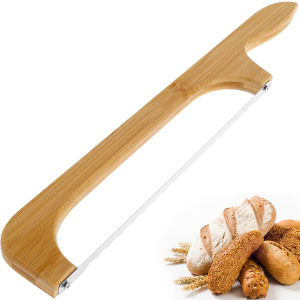 Sourdough Bread Slicer for Homemade Bread Wooden Breads Bow Knife with Stainless Steel Blades Serrated Sourdough Breads Knife