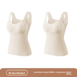 Miiow | Warm Vest Womens New 2025 Autumn Winter Indoor Wear With Chest Pad Seamless Heat Storage Base Shirt Thermal Clothing