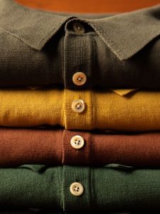 American Casual Knitted Short Sleeve Polo Shirt Mens Workwear Vintage T-Shirt Summer Loose Fit Youth Popular Pure Color