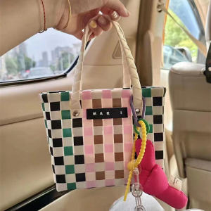 Túi Vuông Nhỏ Dệt Thủ Công Dễ Thương Mới 2024 Túi Xách Tay Túi Xách Túi Đeo Vai Bằng Rơm Túi Xách Túi Đựng Đồ Dùng Cá Nhân