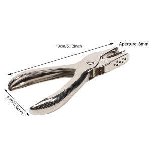 Metal 3/6mm Circular Hole Single-Hole Handheld Punching Machine Capable of Punching Through 8 Sheets of A4 Paper - A Punch Tool