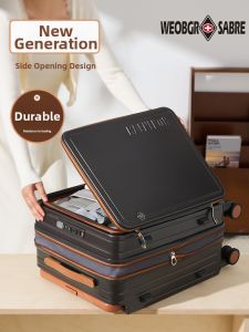 Wide Pull-handle Expandable Side-open Suitcase 28 Inch