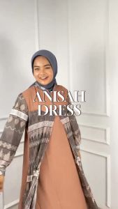 Gamis Lebaran Viral 2024 Anisah Dres Crinkle Airflow Plisket Dress Batik Kondangan Kekinian Busui