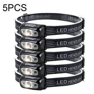 1-5PCS Mini Rechargeable Powerful Sensor Headlamp USB Head Flashlight Torch Headlights LED Head Light Camping Search Light