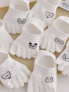 Five Toe Socks Womens Spring and Summer Thin Invisible Womens Socks Silicone Non Slip Student Toe Socks Fashion All-Matching Ladies