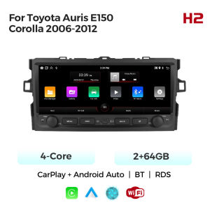 Android auto Wireless CarPlay Car Stereo Radio For Toyota Auris E150 Corolla 2006-2012 Multimedia Player 2Din Head Unit FM Audio