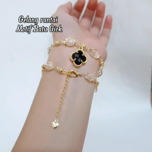 GELANG RANTAI BATU MOTIF CHARM BATU GIOK PERHIASAN DEWASA/G-9249