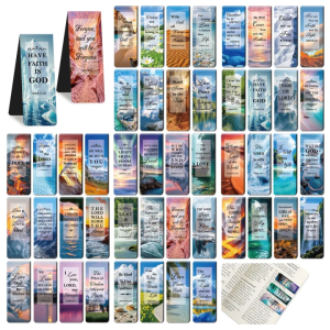 96Pack Christian Bookmarks | Magnetic Bible Bookmark Clips for Reading Craft Multi-Color Paper Ideal for Church Home Use