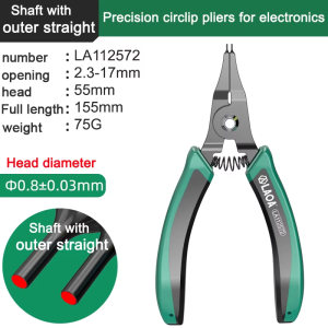 LAOA 4Pcs Circlip Pliers Set5.5 Inch Internal External Straight Bent Snap Ring Pliers Spring Retaining Ring Remover Hand Tool