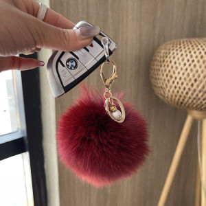 Fur Ball Bag Charm Fluffy Fox Fur Accessory
