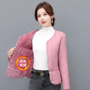 Autumn Winter Thickened Fleece Womens Slim Fit Cotton Jacket Lightweight Versatile Outerwear Durable Korean Style Commute