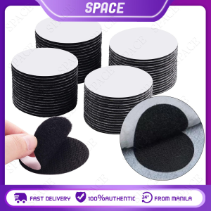 Strength Hook and Loop Fasteners Double Sided Sticky Tapes Anti-Slip Rug Gripper Tapes Carpet Stickers for Home Office Use Round Adhesive Wall Mounting Tape 6x6cm