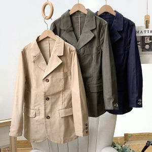 Retro Japanese Style Men Women Casual Suit Jacket Quality Superb Hard And Wide Cotton Polyester Blend Long Sleeve Coat