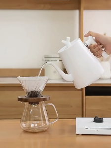 [SG] 1000ml Electric Kettle Set Coffee Kettle Stainless Steel With Temperature Control Panel White Black UK Plug