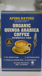 【HALAL GLUTEN FREE】 APURE NATURE Organic Quinoa Arabica Coffee 30g x10 Sachets No Added Sugar No Creamer
