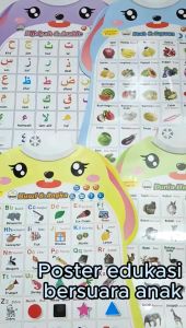 Poster Suara Edukasi Anak Bahasa Indonesia Inggris Dinding Gantung Bunyi Belajar