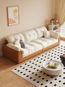 Modern Simple Government Subsidied Sofa Fabric Leather Living Room Small Household Latex down Cloud National Subsidy Sofa