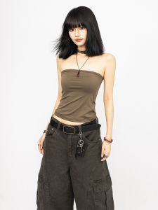 Áo Vest Nữ Pure Color American Retro Hot Bé Gái Slim Fit Summer Basic Vest New Style Polyester Fiber 86.3% Spandex 13.7%