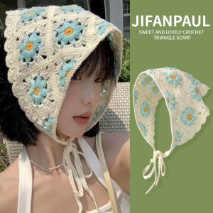 JIFANPAUL | French Knitted Lace Headband Triangular Scarf