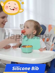 Adjustable and Waterproof Silicone Baby Bibs for Baby Reusable Food Bib for Toddlers BPA Free Bib for Baby Feeding Bib