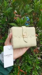 HANAMI Dompet Lipat Wanita Mewah Ovidia Hijau Kulit Kekinian Kartu Atm Terbaru Branded Mini WA968G3