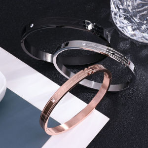 Rose Gold Titanium Steel Bracelets for Couples Mens Womens Fashionable Unique Design High-End Feeling Personalized Accessories