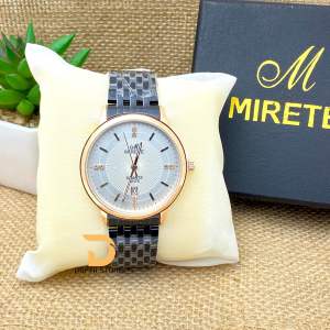 MIRETE Jam Tangan Pria Analog Tanggal Aktif Tipe SH76 Rantai Stainless Water Resistant Free Box Realpict By Dumai.Store