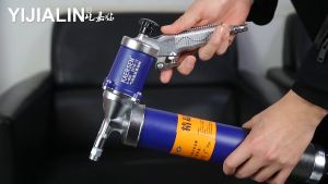 ปืนอัดจารบีชนิดโซ่แรงดันสูง โลหะผสมโปร่งใส Pneumatic Grease Gun