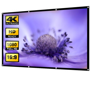 จอภาพยนตร์สีขาวคลาสสิกขนาด 84 นิ้ว ทำความสะอาดง่ายและรีดผ้าได้ ไม่ต้องกังวลเรื่องการเปรอะเปื้อน