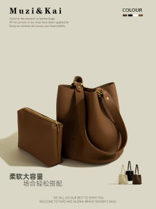 MuziKai Vintage Underarm Bucket Bag Womens Handbag Commuter Crossbody Soft PU Leather Magnetic Buckle Clutch Shoulder Bag