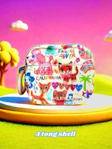 Adorable Girl Heart Graffiti Art Protection Shell for Apple AirPods Pro3/2/1 Wireless Bluetooth Earphone Case Soft TPU Cover