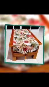 OIKU Taplak Meja Kanvas 50x150cm - Table Runner - Taplak Meja Modern - Taplak Meja Motif - Taplak Meja Ruang Tamu