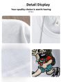 ROMON | Lomond Men's Ice Silk Short Sleeve T-shirt Summer Thin Round Neck Pure Cotton Printed Loose Fashionable Top Urban Style Casual Wear. 