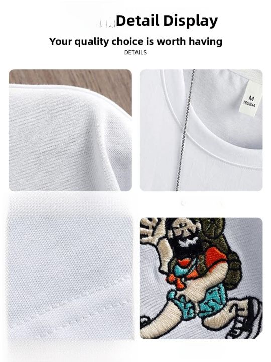 ROMON%20%7C%20Lomond%20Men's%20Ice%20Silk%20Short%20Sleeve%20T-shirt%20Summer%20Thin%20Round%20Neck%20Pure%20Cotton%20Printed%20Loose%20Fashionable%20Top%20Urban%20Style%20Casual%20Wear%20-%20Image%205