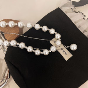 Fashionable Multi-Layer Large Pearl Necklace Womens Sweater Clasp Luxury Vintage French Style Alloy Jewelry Accessory