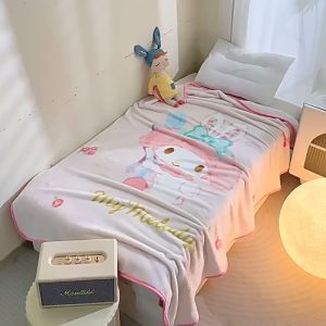 Selimut anak Sanrio motif Kuromi hello kitty melody bahan poliester tebal dan lembut ukuran 100x150 cm