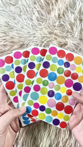 สติกเกอร์หลากสีวงกลมเล็ก 10x15 ซม ราคา พร้อมส่ง  สติกเกอร์ ตัวเลข สินค้า ราคาถูก