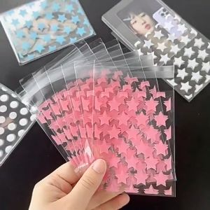 50Pcs Clear Plastic Bag Packaging Self Adhesive Souvenir Pouch Jewelry Gift Packaging Photo Cards Protector Kpop Photocard