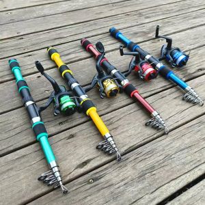 SantaKing Telescopic Fishing Rod และ Reel Kit 1.8M 2.1M Telescopic Rod 5.2:1 3BB ตกปลา Reel ลากสูงสุด 5 กก.ตกปลา Combo