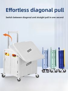 Saint Music Buy Food Small Trolley Lightweight Portable Folding Shopping Cart Hand Pull Goods Small Push Cart Camping Trailer Home Use