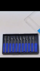 10 PCS Mata Bor Kikir Putar Pemotong Penggilingan Kayu Karbida Baja Tungsten Kepala Kikir Putar Ganda untuk Pengerjaan Kayu