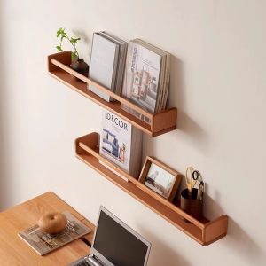 Solid Wood Wall Mounted Shelf Bookshelf