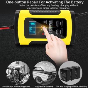 Smart Full Automatic Car Battery Charger Heavy Duty 12V 6A Intelligent Repair Fast Power Charging Digital LCD Display Truck Motorcycle Amp Volt Trickle Charging