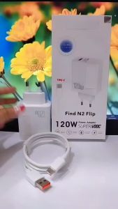 Charger OPP FIND N2 FLIP 120W Power Adapter Super VOOC Support Fast Charging