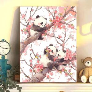 Painting By Numbers on Canvas Kit for Adults Cute Little Animals Drawing Acrylic Paint Oil Picture of Coloring By Numbers Art
