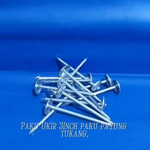 Paku Seng Ulir 3inch 80 pcs / Paku Payung Tukanguntuk Asbes  Karpet 7cm 3in